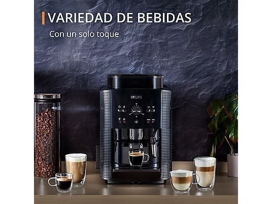 Cafetera superautomática - Krups Roma EA81K870, 1450 W, 15 bar, 1.7 L, 3 temperaturas, 2 tazas, Sistema Thermoblock, Kit de limpieza incluido, Negro - Imagen 6