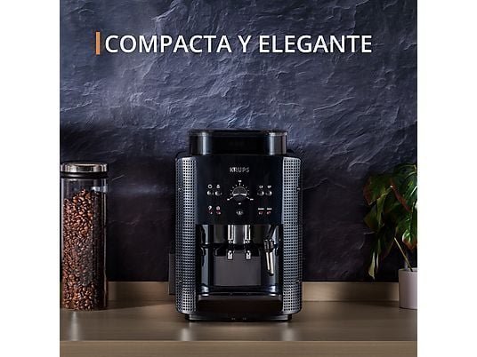 Cafetera superautomática - Krups Roma EA81K870, 1450 W, 15 bar, 1.7 L, 3 temperaturas, 2 tazas, Sistema Thermoblock, Kit de limpieza incluido, Negro - Imagen 3