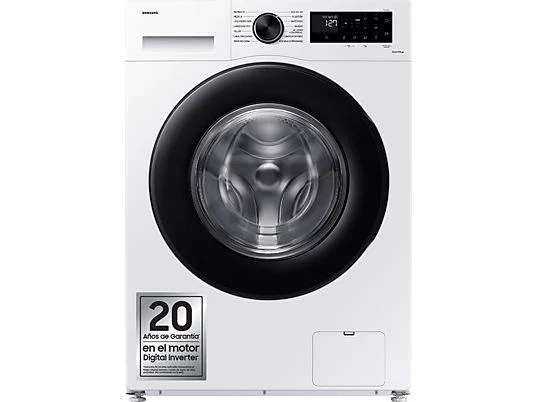 Lavadora carga frontal - Samsung WW80CGC04DAEEC, 8 kg, 1400 rpm, EcoBubble™, Función WiFi con SmartThings, Blanco