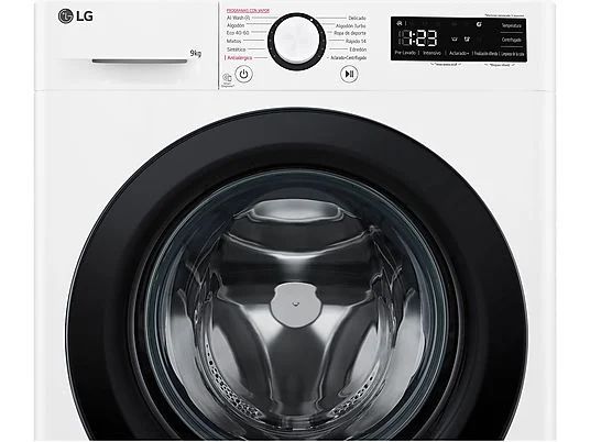 Lavadora carga frontal - LG F4WR5009A6W, Serie 500, 9kg, 1400rpm, 12 programas, AI Direct Drive™, vapor Steam™, Blanco - Imagen 9