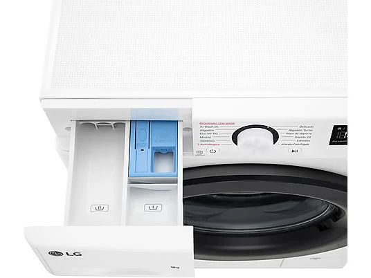 Lavadora carga frontal - LG F4WR5009A6W, Serie 500, 9kg, 1400rpm, 12 programas, AI Direct Drive™, vapor Steam™, Blanco - Imagen 10