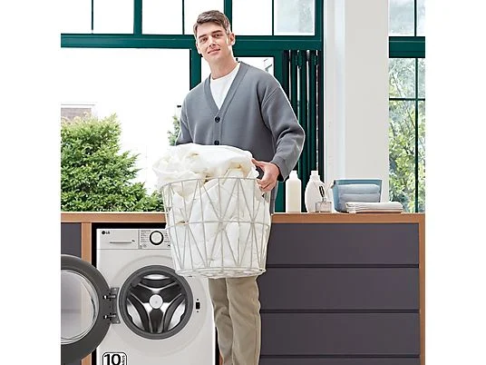 Lavadora carga frontal - LG F4WR5009A6W, Serie 500, 9kg, 1400rpm, 12 programas, AI Direct Drive™, vapor Steam™, Blanco - Imagen 12