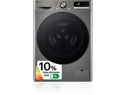 Lavadora carga frontal - LG F4WR7009AGS, Serie 700, 9 kg, 1400 rpm, 14 Programas, AI Direct Drive™, TurboWash™360˚, Inox