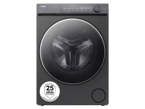 Lavadora secadora - Haier HWD90BP14367GTUS, 9 kg/5 kg, Inverter, 1400rpm, Flexy Time, Ciclo Allergy Care, Ropa de bebé, Inox