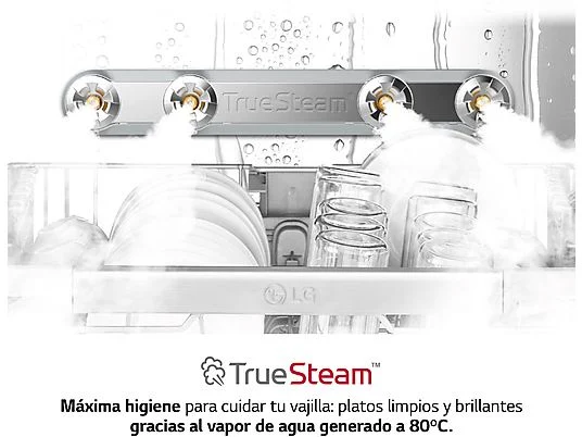 Lavavajillas - LG DF365FPS, 14 servicios, 10 programas, 60 cm, Lavado a vapor, Tercera bandeja, Truesteam™, QuadWash™, Acero inoxidable Antihuellas - Imagen 5