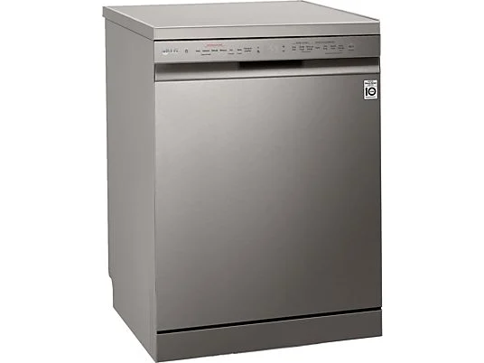 Lavavajillas - LG DF365FPS, 14 servicios, 10 programas, 60 cm, Lavado a vapor, Tercera bandeja, Truesteam™, QuadWash™, Acero inoxidable Antihuellas