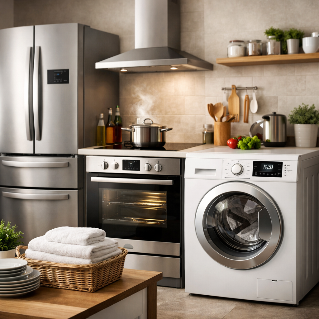 Electrodomésticos modernos en cocina
